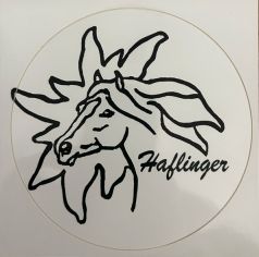 Aufkleber 3 - Haflinger Edelwei&szlig;